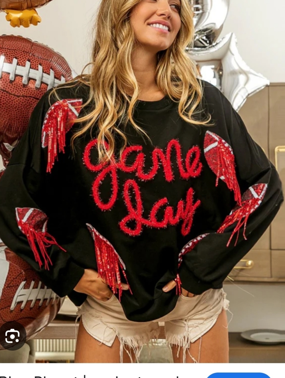 GAME DAY SUPERBOWL SEQUIN SWEATSHIRT